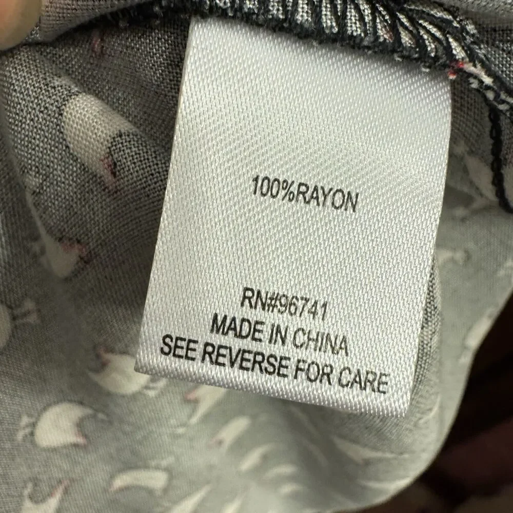 Cloth & Portrait Top XXL Womens Button Up Chicken Novelty Print Farmcore Office - Picture 8 of 8